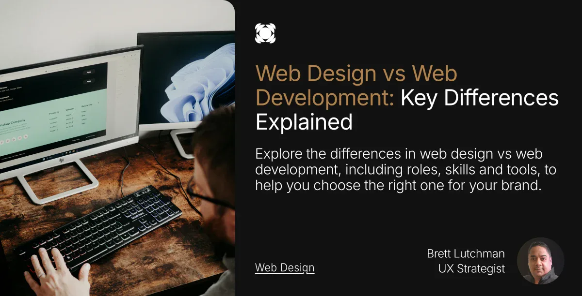 Web design vs web development banner