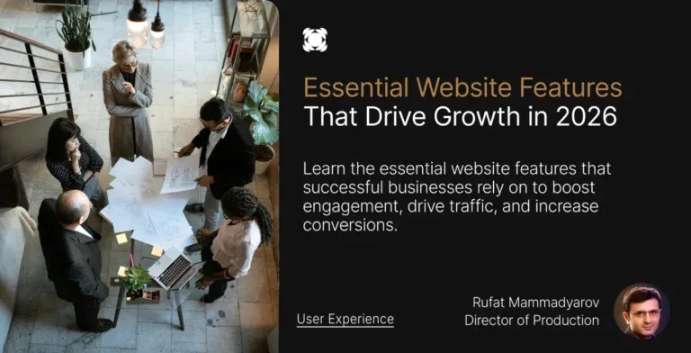 Essential website features banner