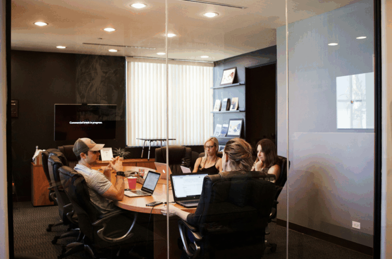 corporate branding strategy meeting in a b2c website design agency