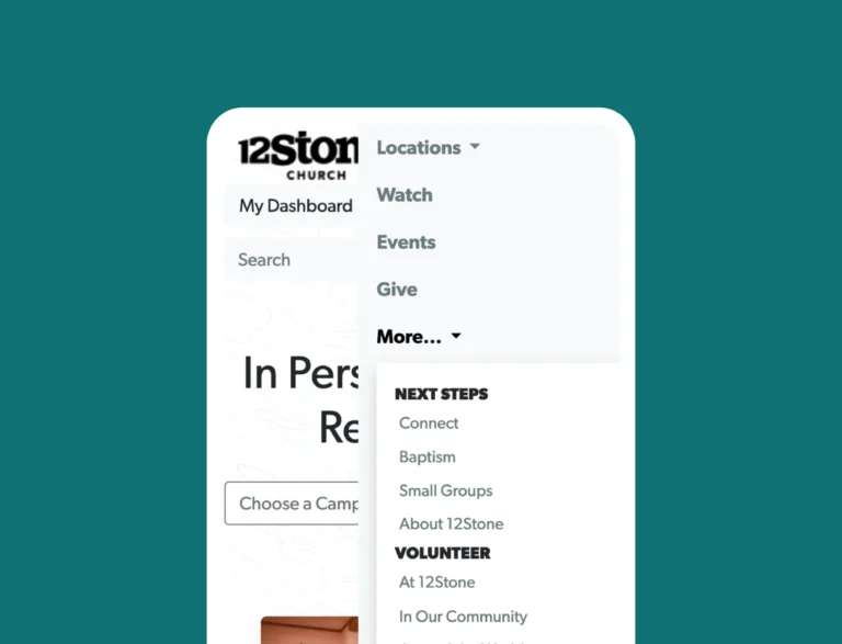 12 stone church navigation bar