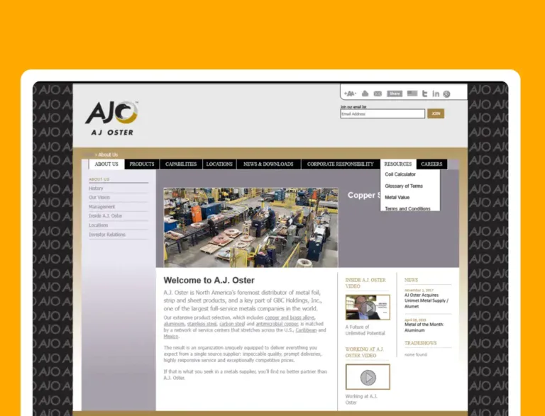AJ Oster old about me page