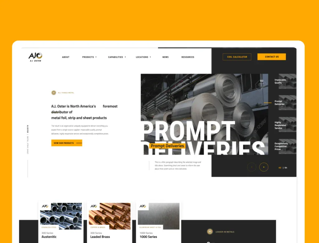 AJ Oster user interface