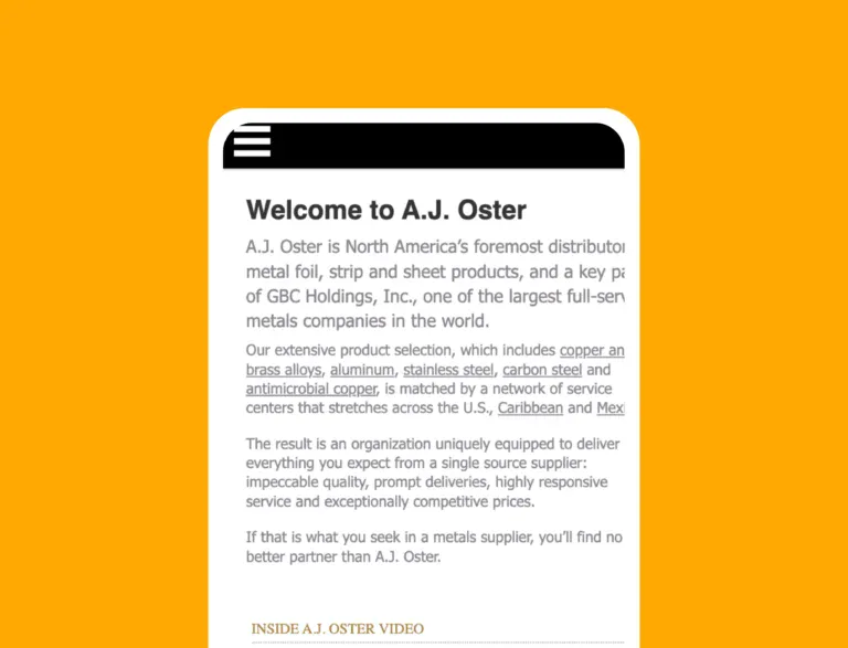 AJ oster website text segment
