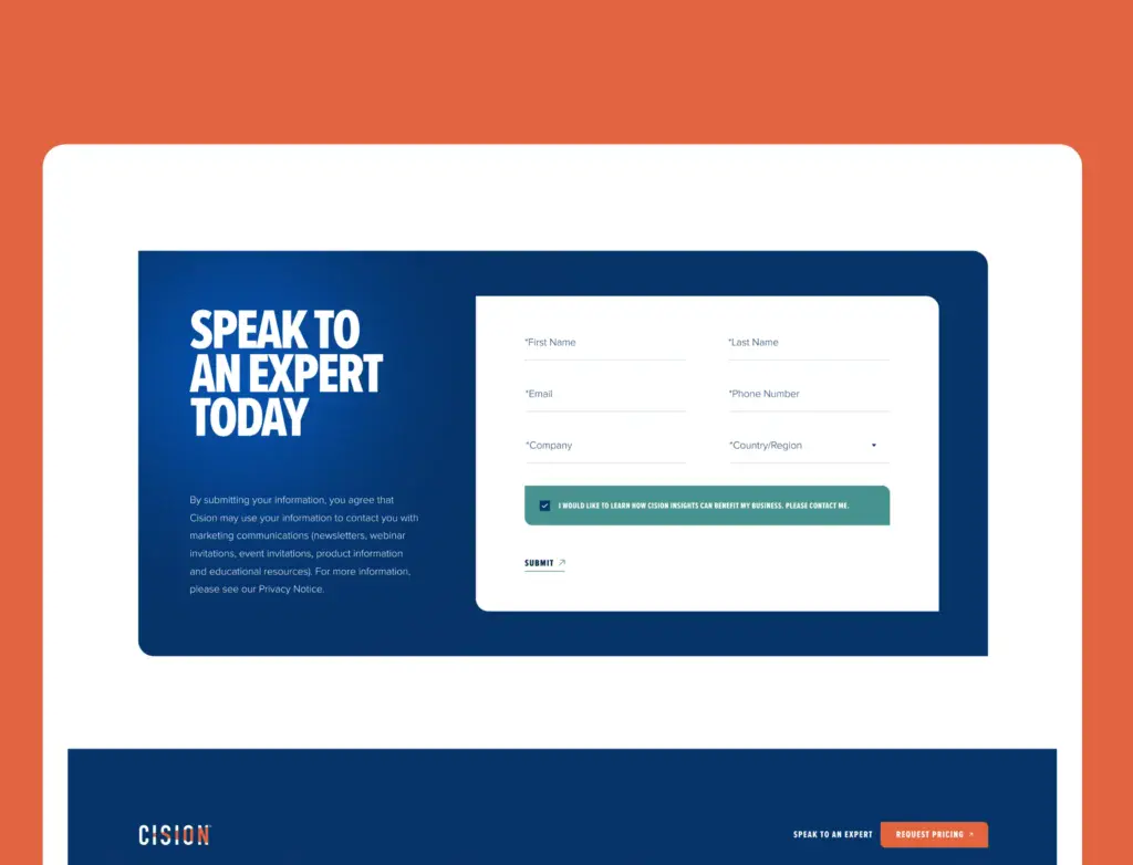 Cision conversion form