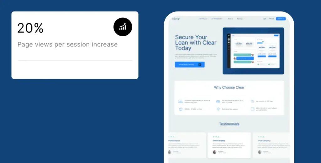 Clear web design case study hero