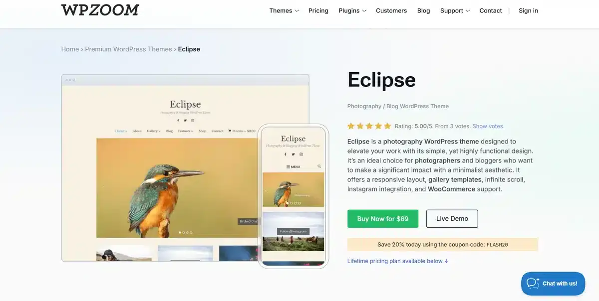 Eclipse's business website showcasing their WordPress theme