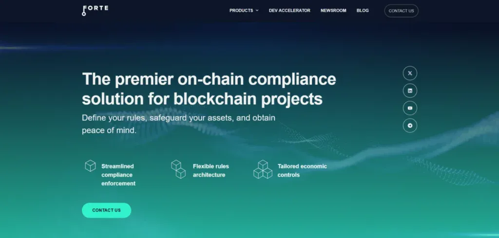 Forte homepage with the latest news about their service