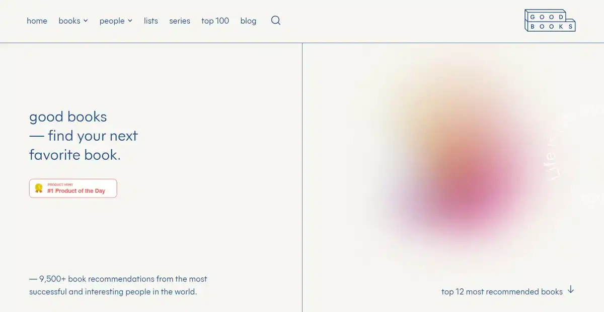 Good Book's business website with a minimalist website with a white background