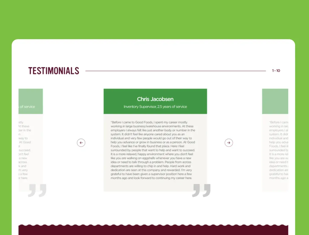 Good Foods testimonial