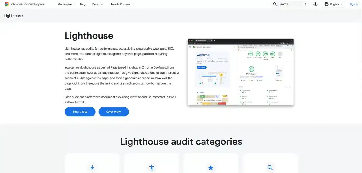 Google Lighthouse page showing how it works