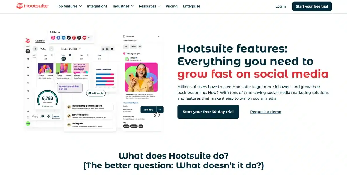 Hootsuite service page web design