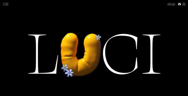 LUCI's busienss website with bold typogaphy