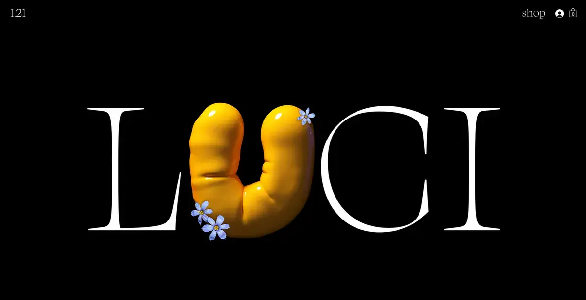 LUCI's busienss website with bold typogaphy