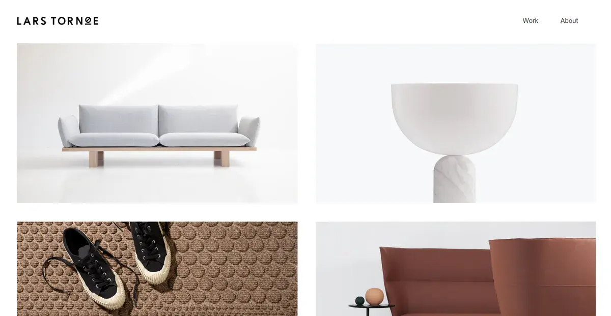 Lars Tornoe's business website showing their latest projects