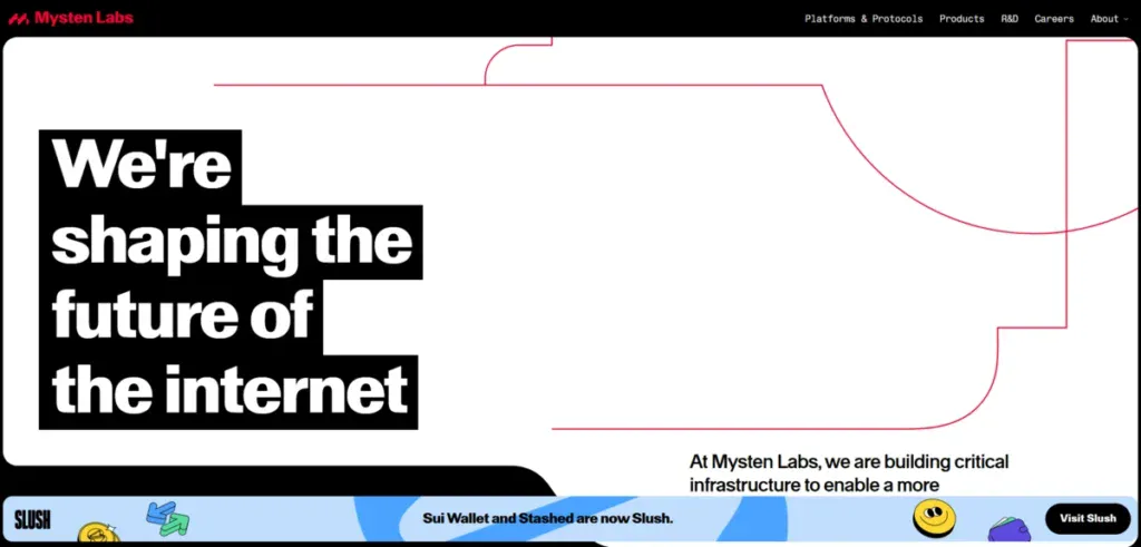 Mysten Labs homepage explaining their goal