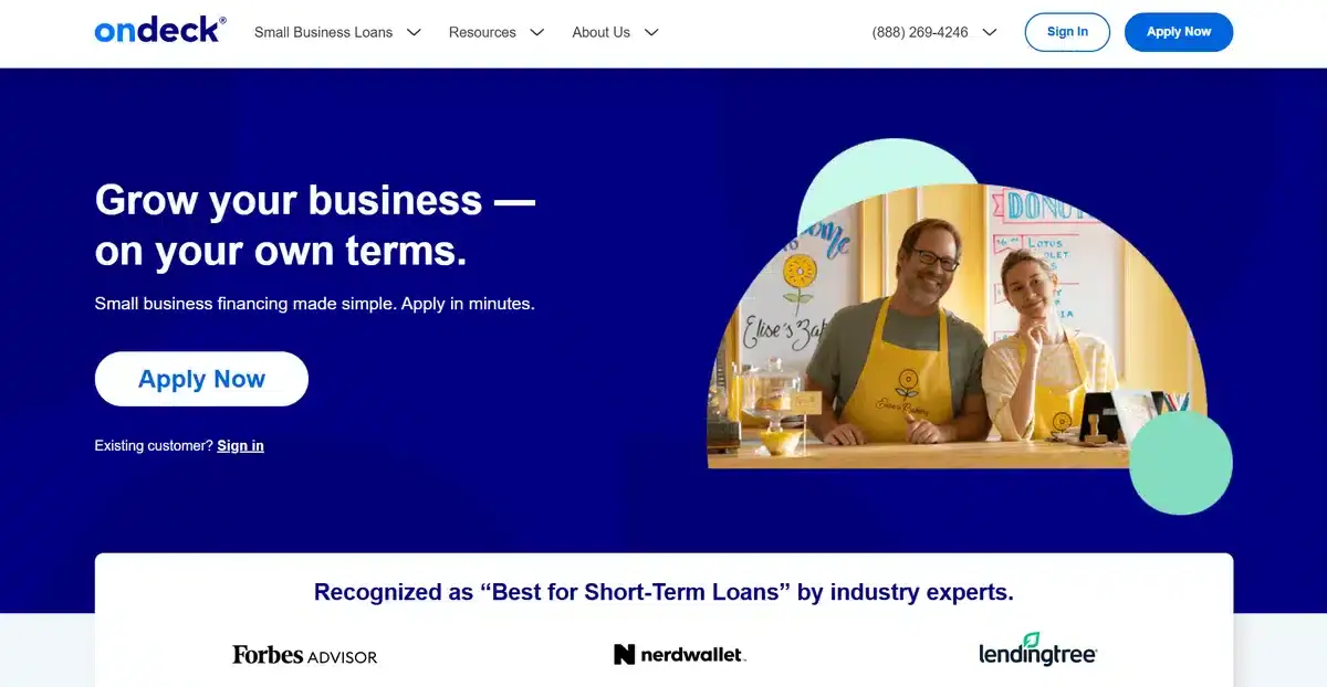 Ondeck business website showing how they help their clients
