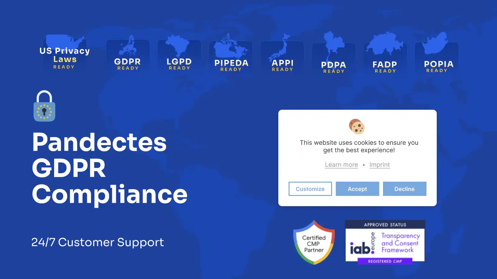Pandectes GDPR Compliance website showing all of their certifications