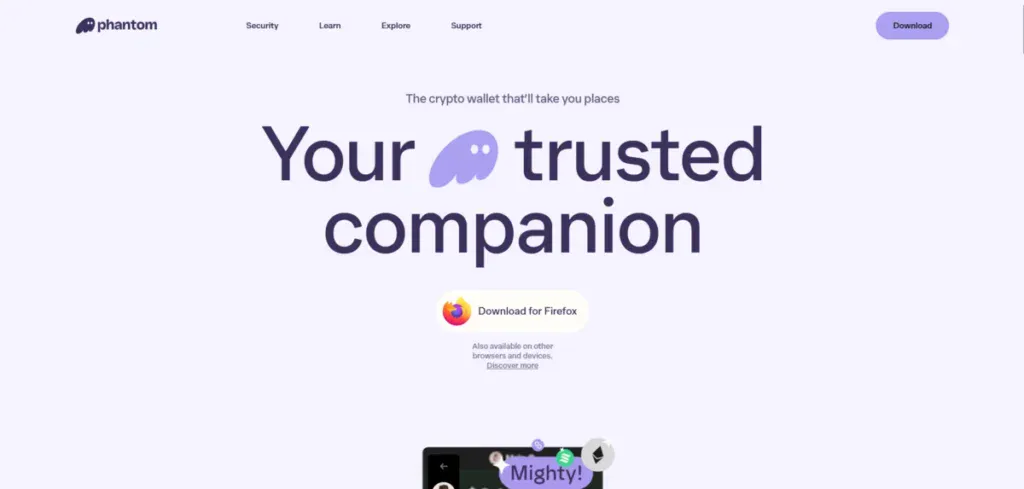 Phantom website explaining what they offer