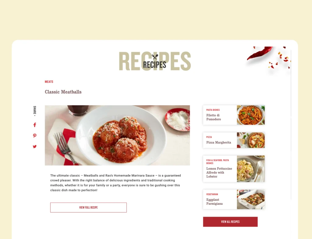 raos homemade with conversion buttons