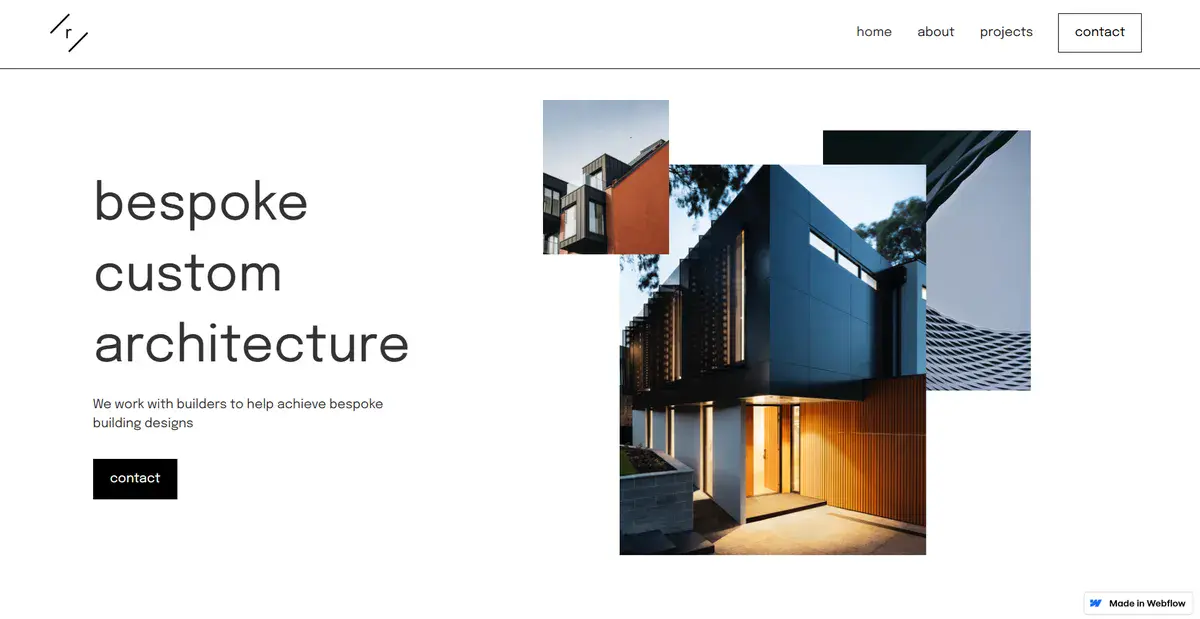 Rule Studio's business website showing their favorite projects