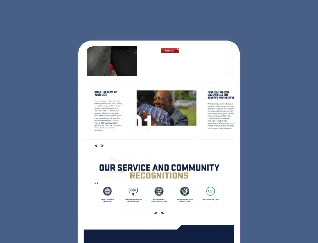 veteran guaridan's new website scrolled down