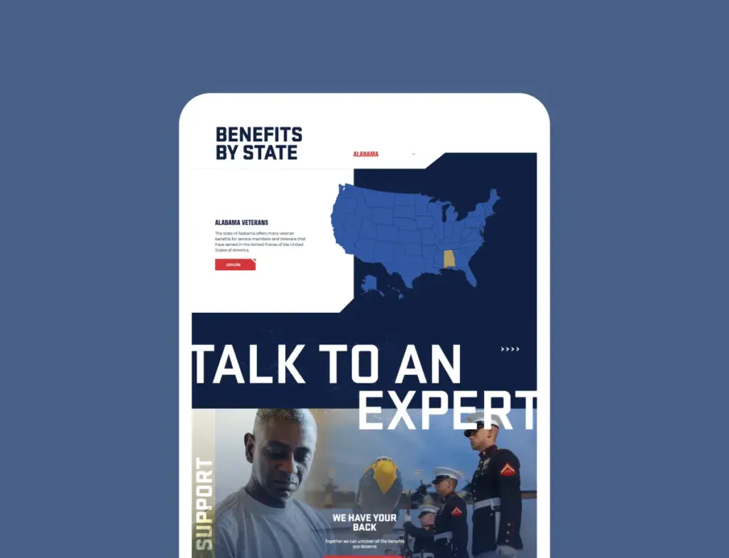 Veteran Guardian's website talk to an expert section