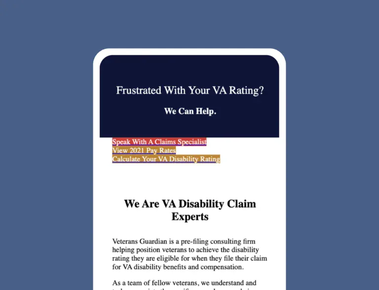 Old veterans guardian interface