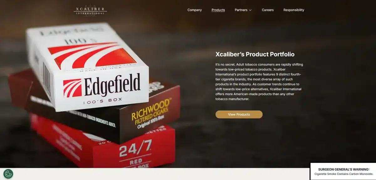 Xcaliber's product page showing their latest products