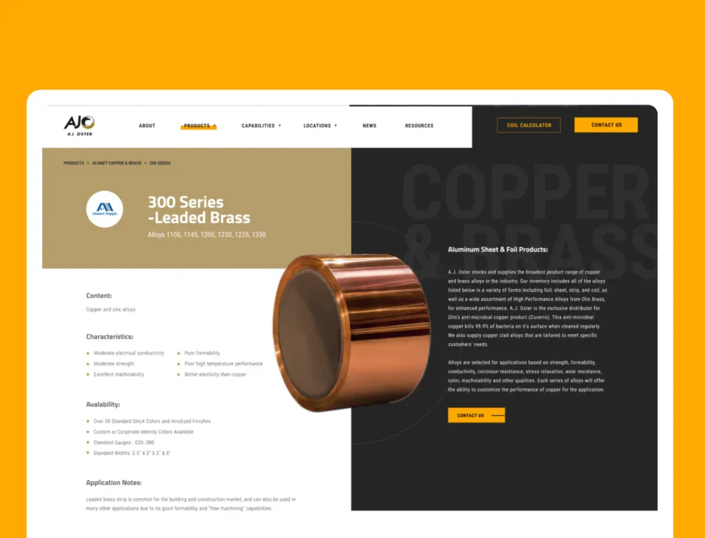 AJ Oster product detail page