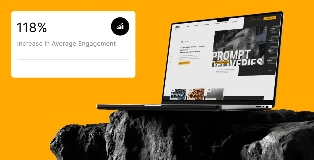 AJ Oster hero banner with new website result