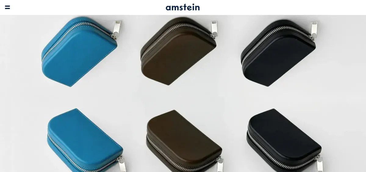 amstein's business website showing their luxury handbags