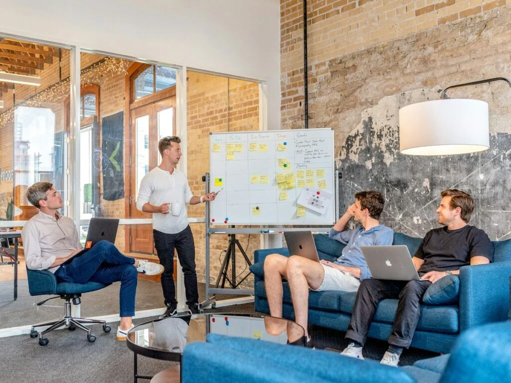 saas founders discussing their company projects