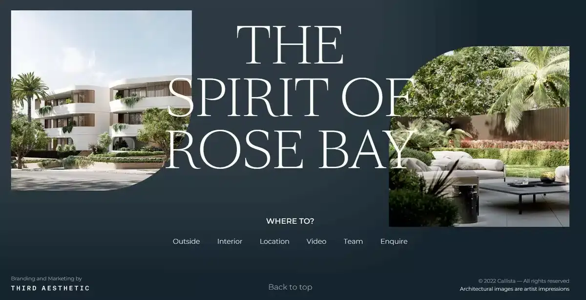 callista website footer examples