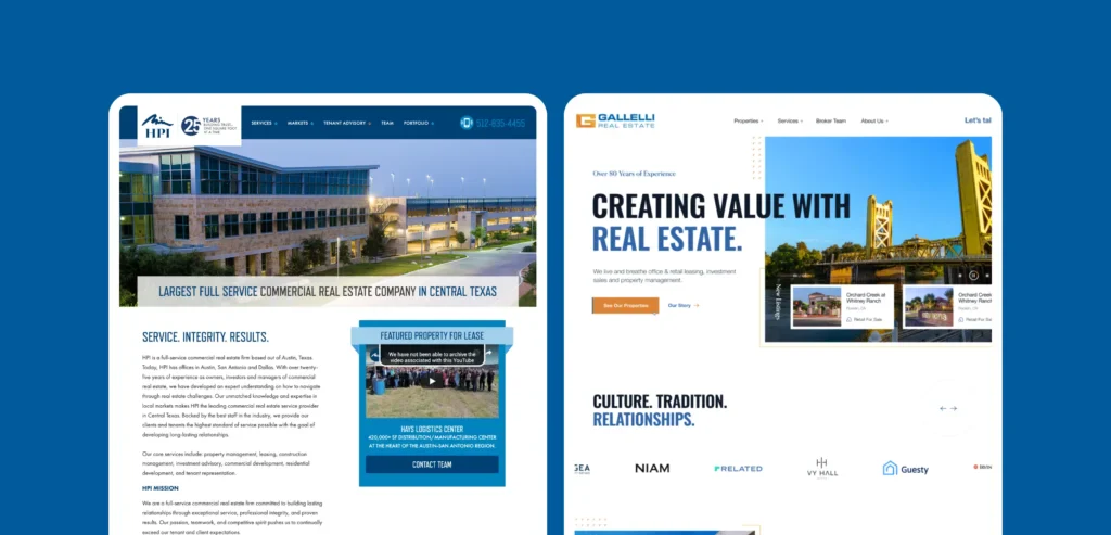 Gallelli real estate old vs new web interface