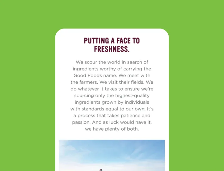 Text heavy good foods section