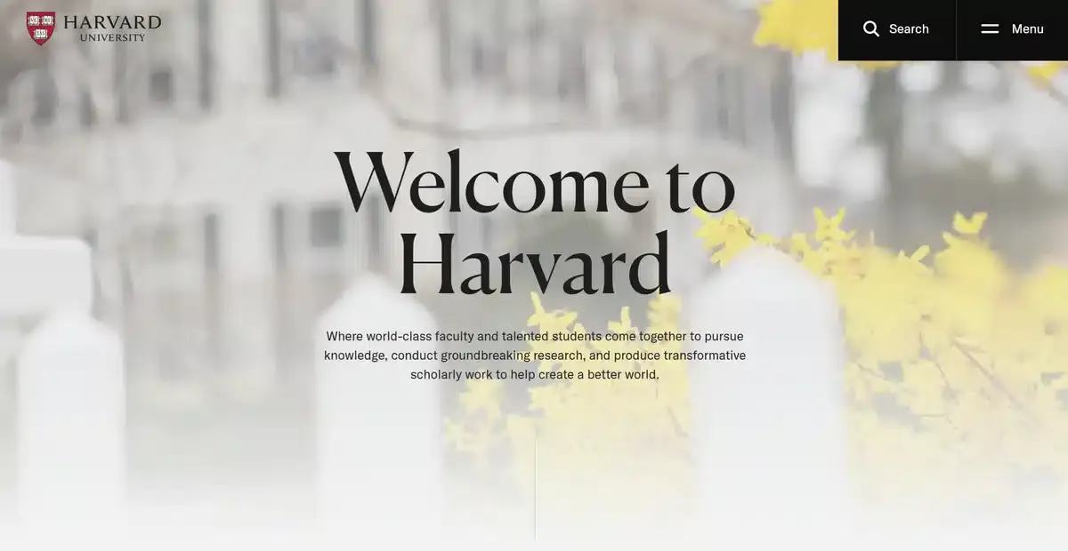 harvard university website using wordpress