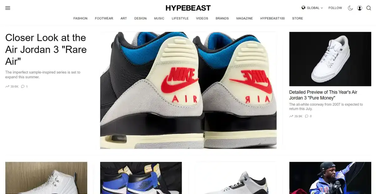 hypebeast business website using wordpress