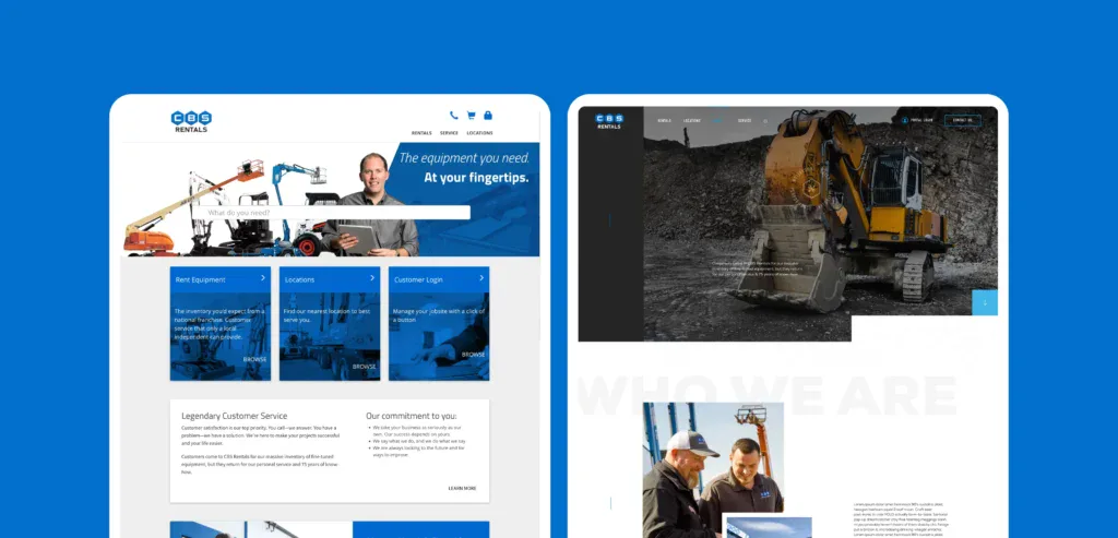 CBS Rentals old vs new website display