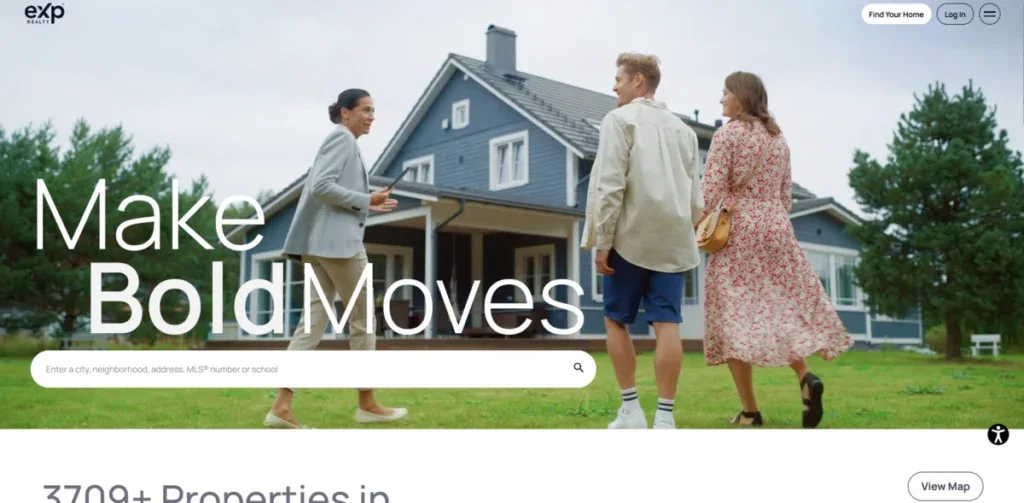 eXp Realty business website with their company slogan in bold text