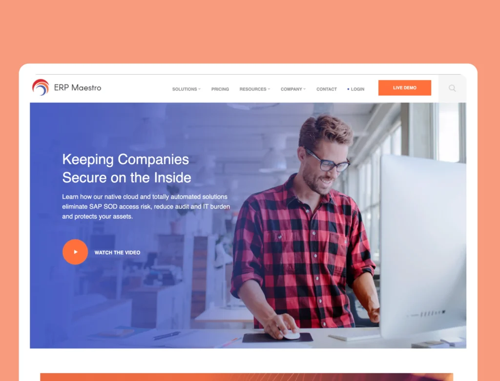 ERP maestro home hero section
