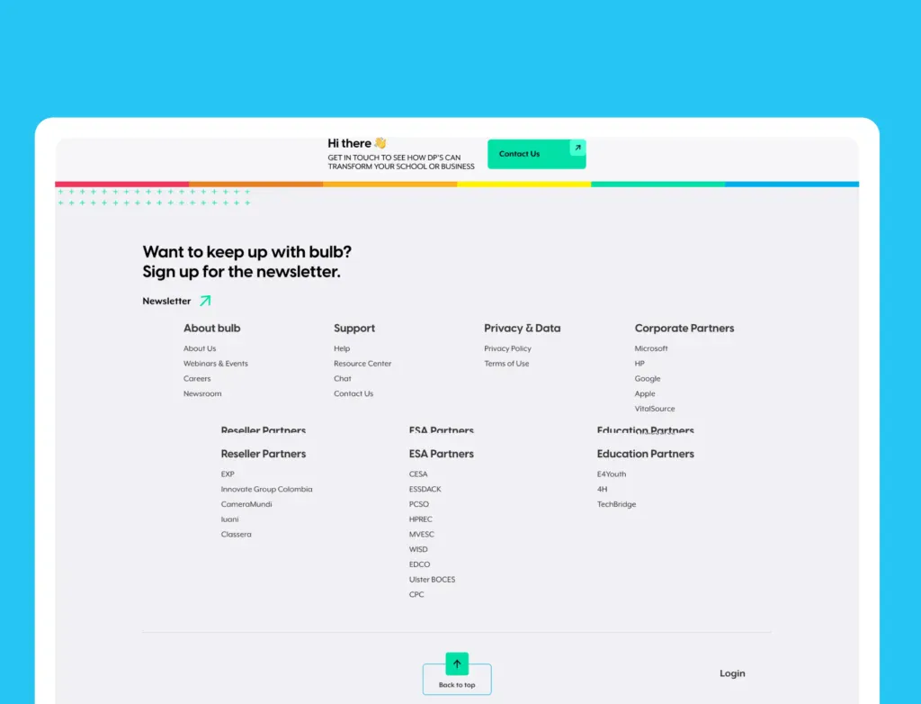 bulb footer mega menu