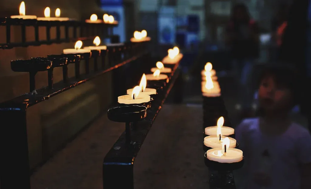 Candles inside a Church