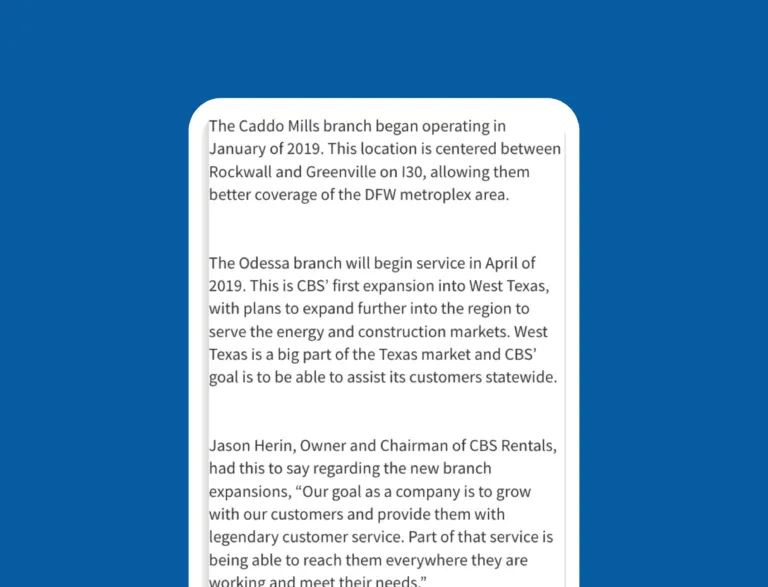 CBS rentals text heavy section with no strategic internal linking