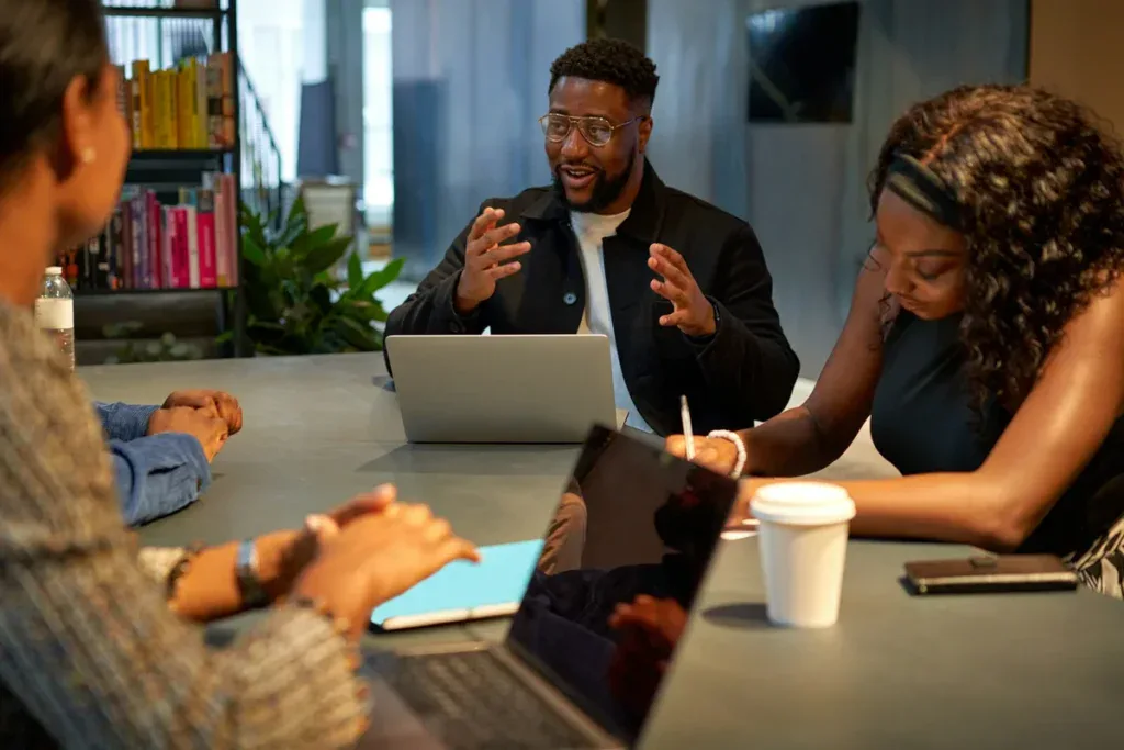 Digital marketers talking about ad optimization