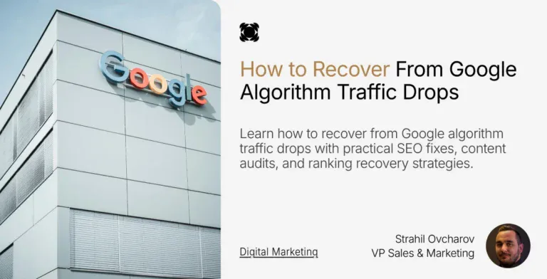 Google algorithm drop banner