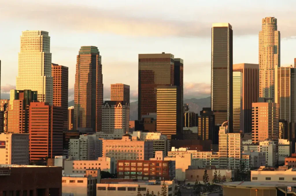 Skyline view of Los angeles in the afternoon