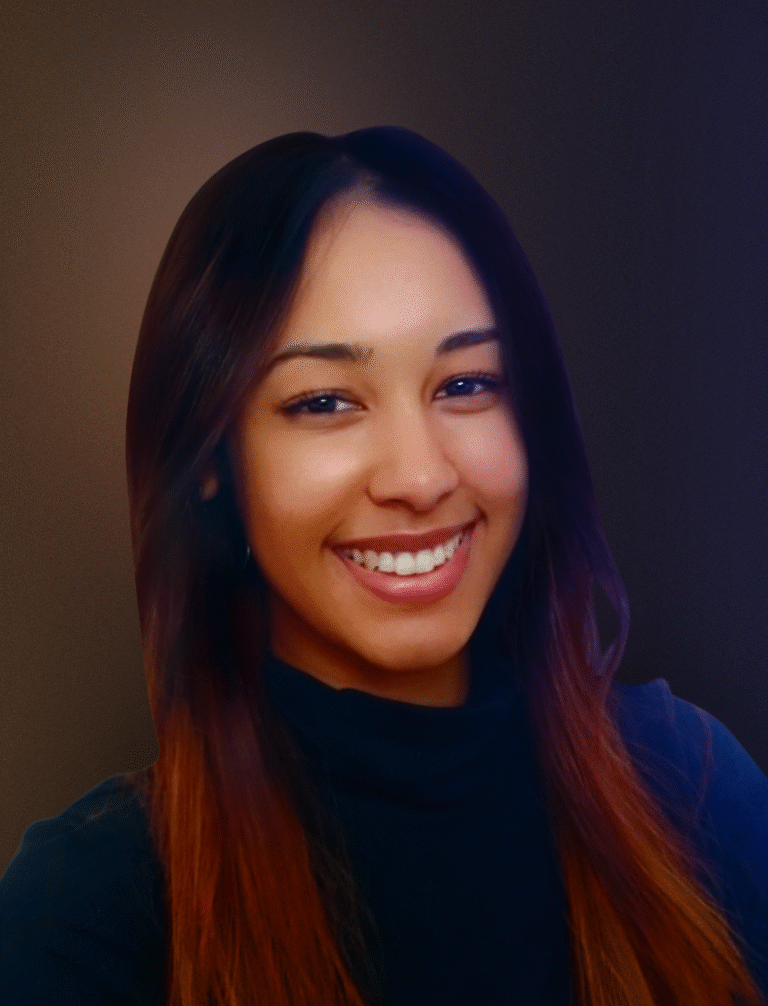 a woman who is smiling and looking at the camera