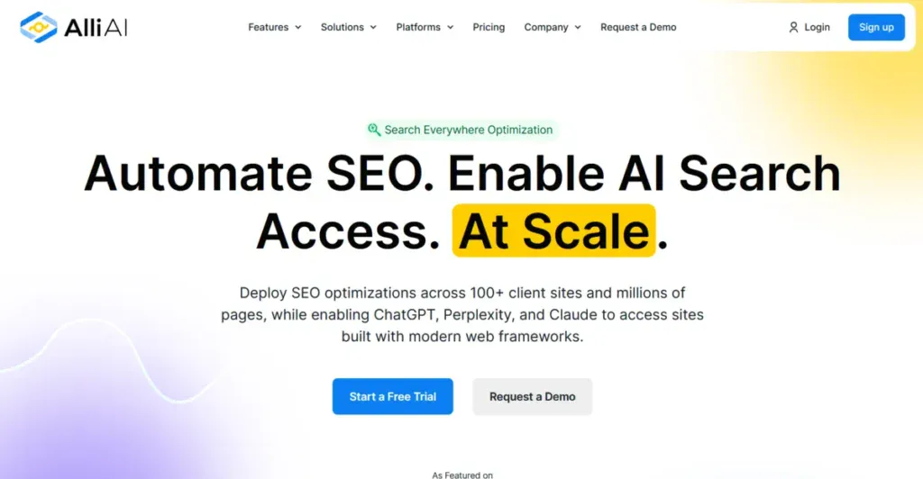Alli AI business page showing how their product works
