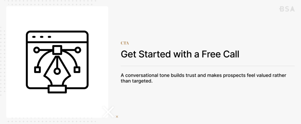 CTA on Getting a Free Call with a web design illustration on the left side