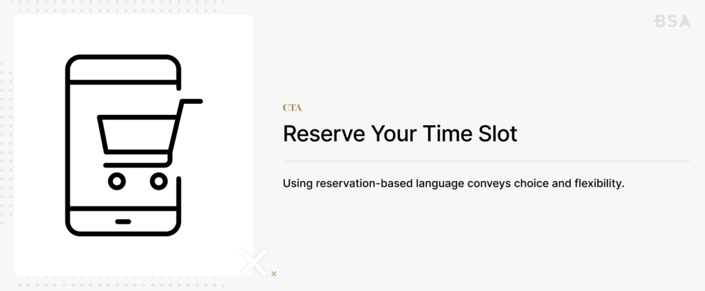 CTA on Reserving Time in Advance with an illustration to the left